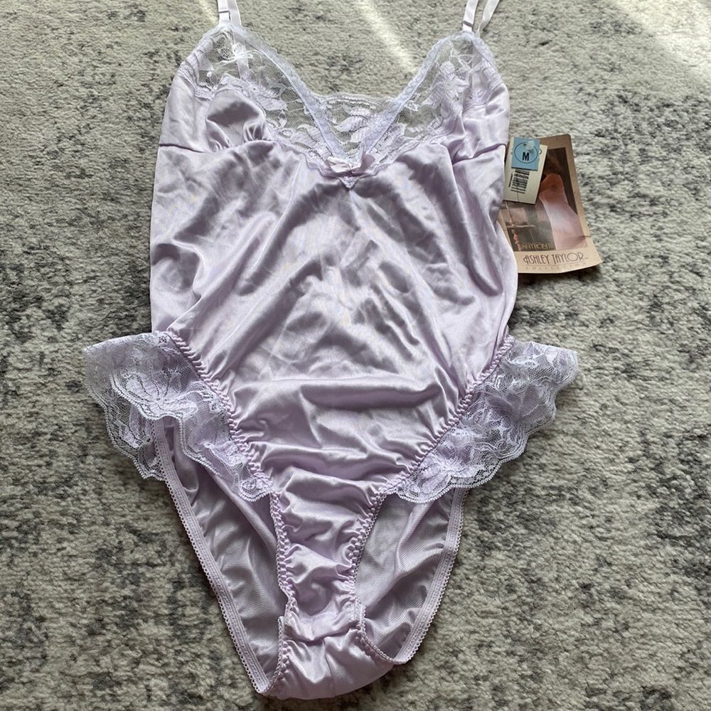 VTG 80s Ashley Taylor Women's Lingerie Teddy One Piece Cami-Knicker size M NWT